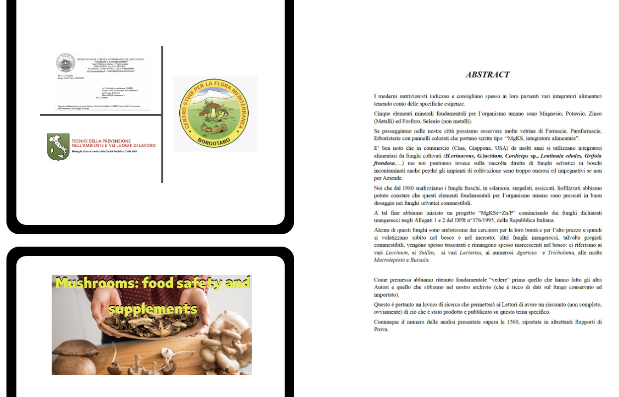 Pubblicazione scientifica sul tema “I Funghi: sicurezza alimentare e integratori” – registrazione webinar del 7 giugno 2022