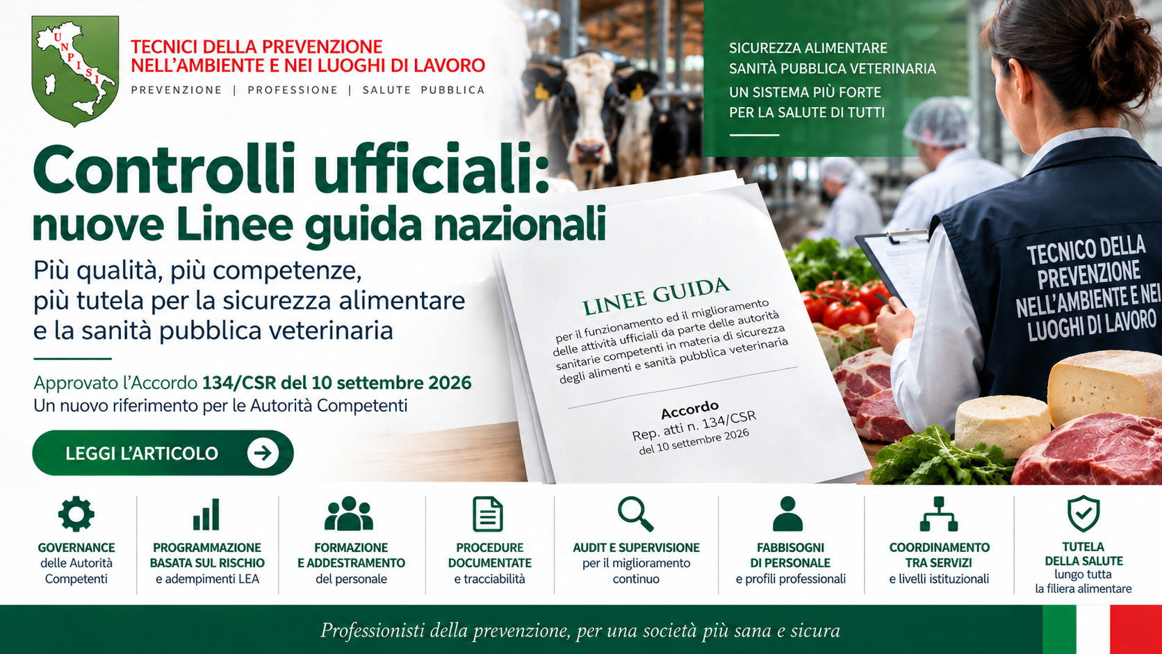 Controlli ufficiali, cambia il riferimento nazionale: approvate le nuove Linee guida per sicurezza alimentare e sanità pubblica veterinaria